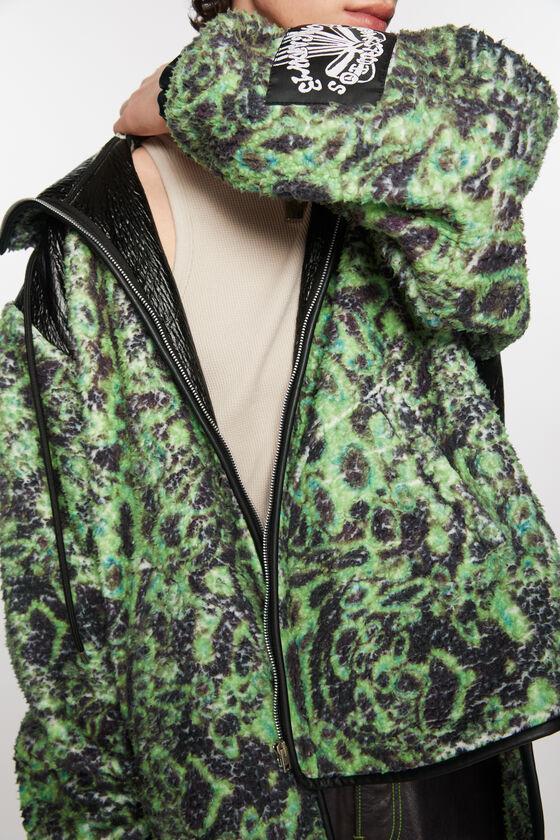 Printed fleece hooded jacket Product Image