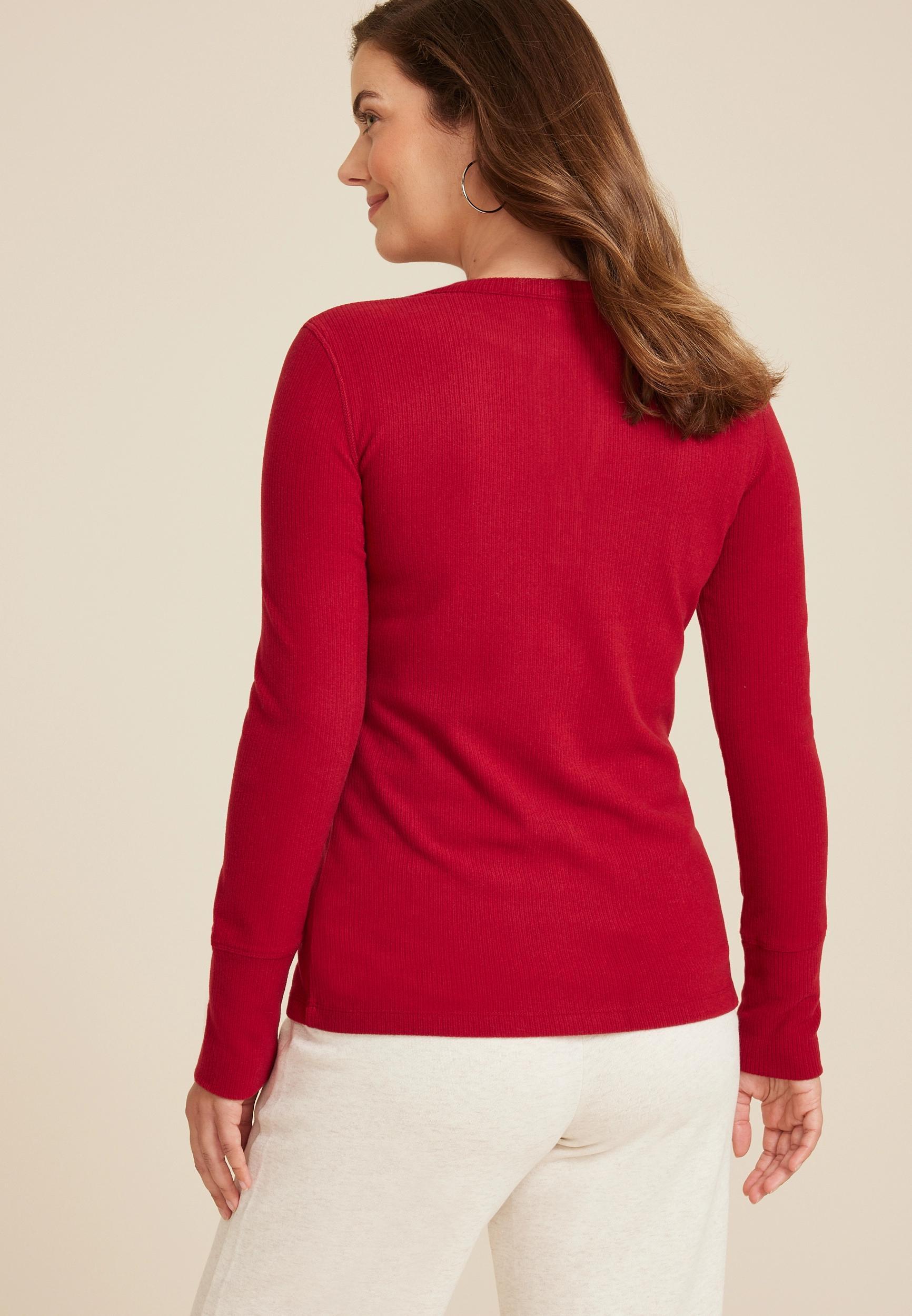 Softest Split Neck Henley Thermal Tee Product Image