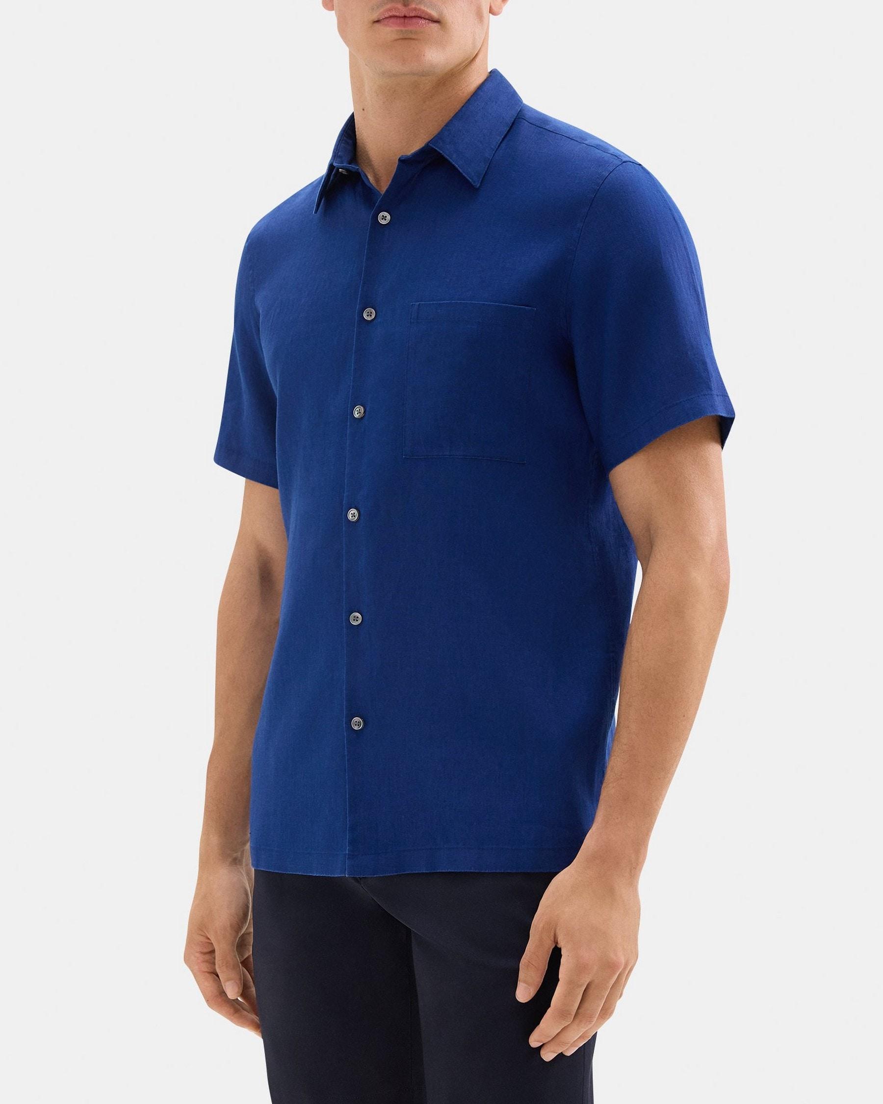 Standard-Fit Short-Sleeve Shirt in Linen Product Image