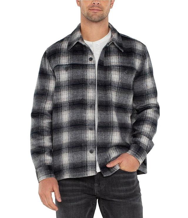 Liverpool Los Angeles Long Sleeve Plaid Wool-Blend Shacket Product Image