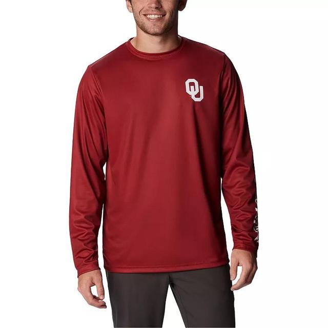 Mens Columbia Crimson Oklahoma Sooners Terminal Tackle Omni-Shade Raglan Long Sleeve T-Shirt Product Image