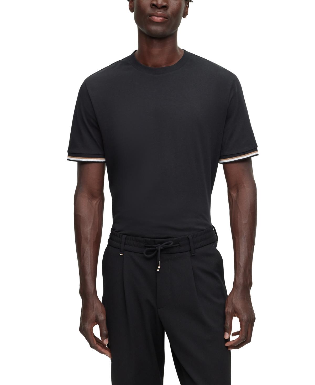 Boss by Hugo Boss Mens Signature-Stripe Cuffs T-shirt Product Image