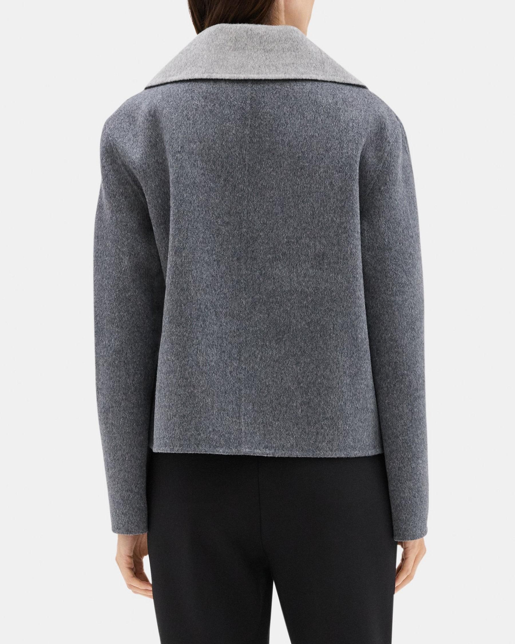 Cropped Coat in Double-Face Wool-Cashmere Product Image