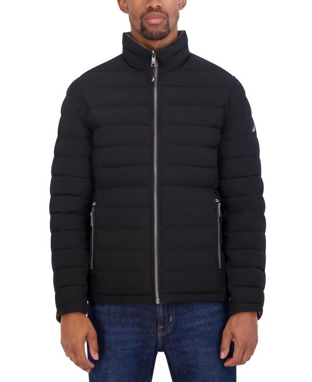 Nautica Mens Reversible Quilted Puffer Jacket - Navy Product Image