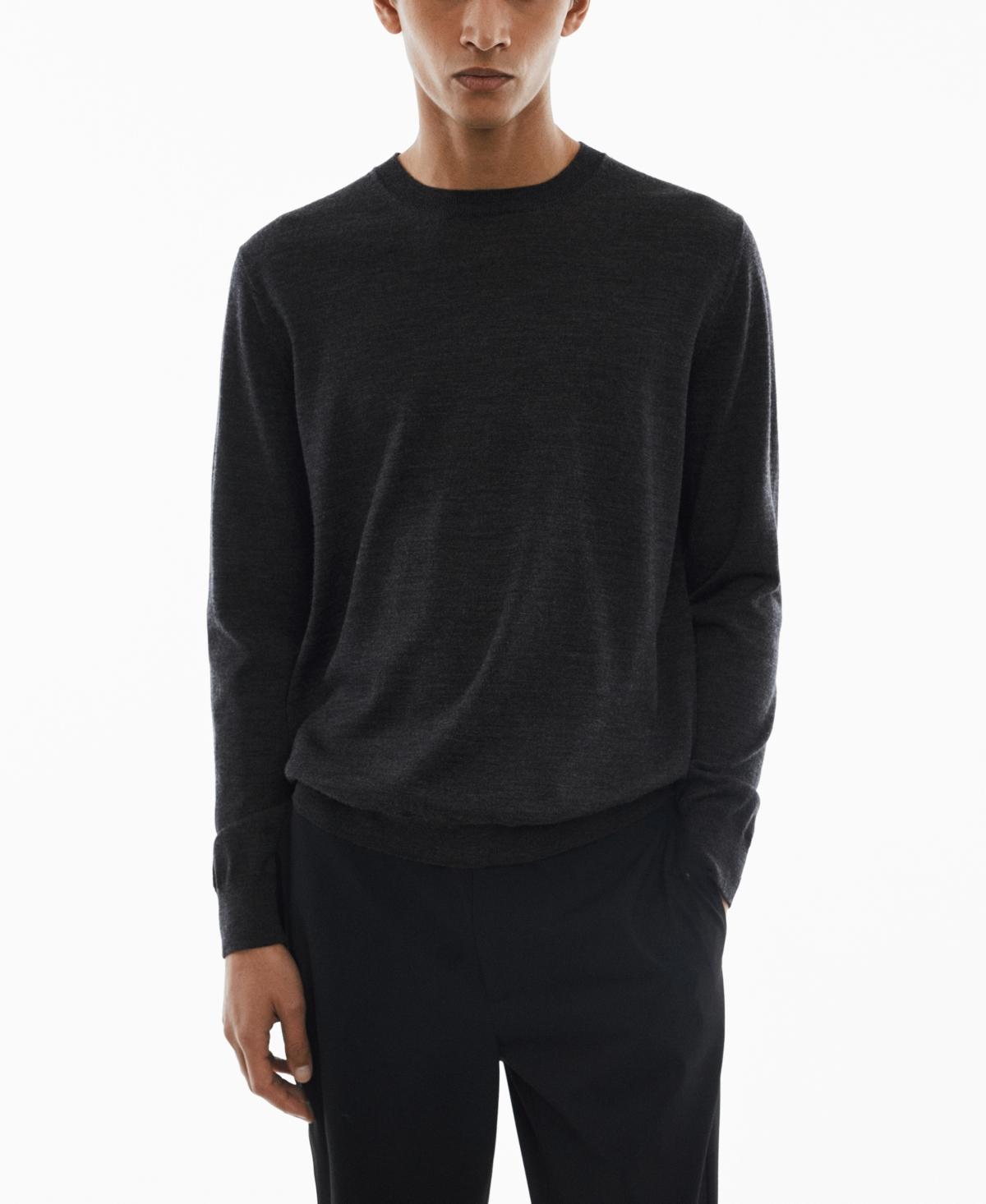 MANGO MAN - Merino wool washable sweater dark heather greyMen Product Image