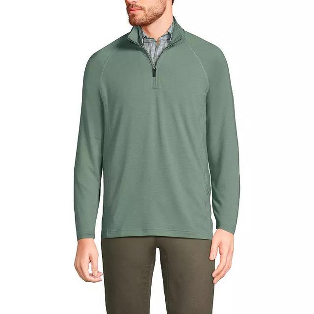 Mens Lands End Long Sleeve Raglan French Terry Quarter Zip Sweatshirt Product Image