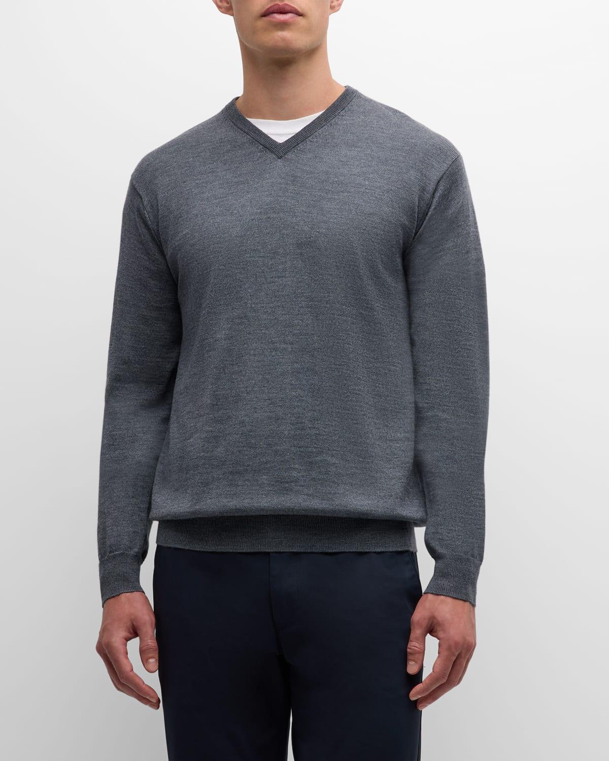 Peter Millar Mens Autumn Crest V-Neck | Color: Charcoal | Size: M Product Image