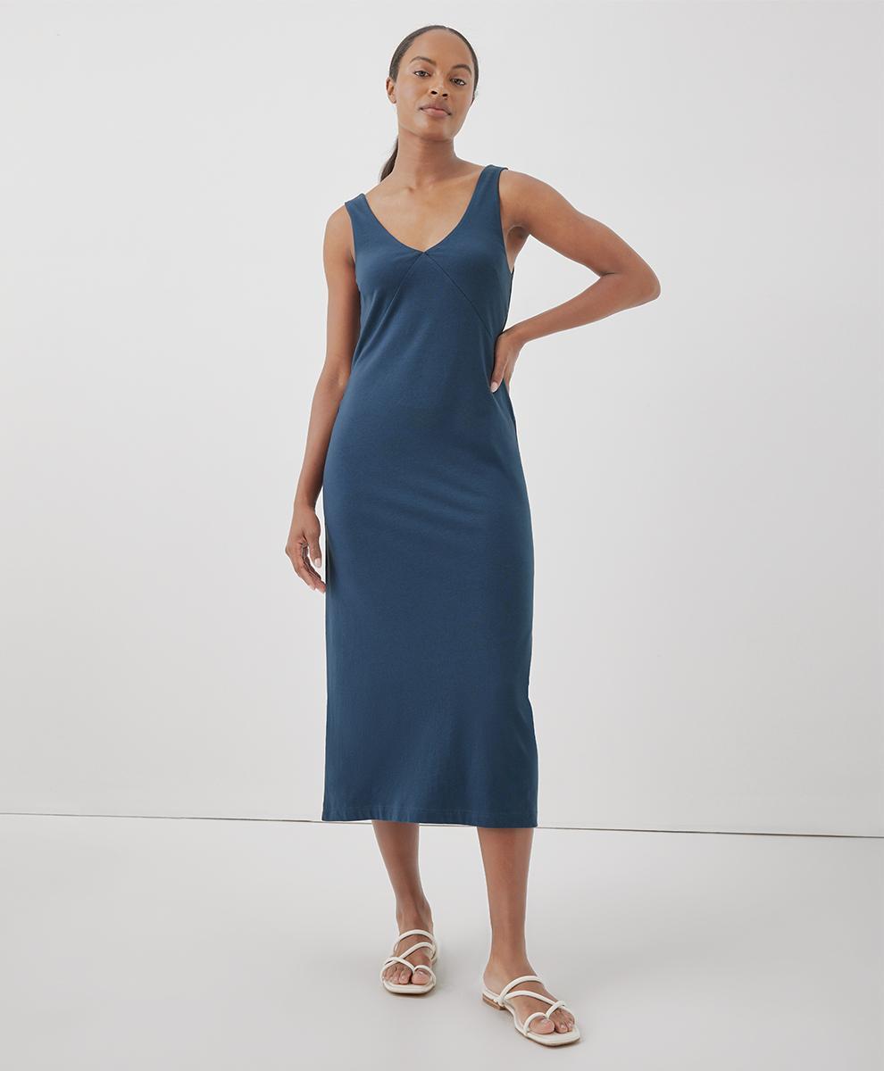 Womens Luxe Jersey Midi Slip Dress XS Product Image