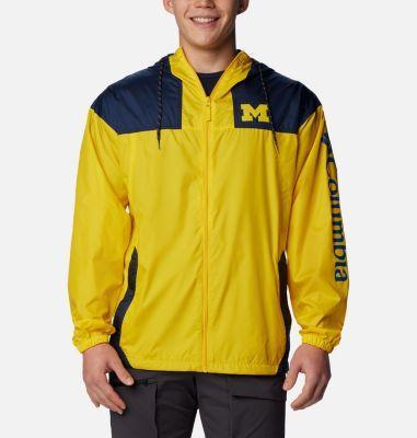 Mens Columbia Maize Michigan Wolverines Flash Challenger Omni-Shade Full-Zip Windbreaker Hoodie Jacket Product Image