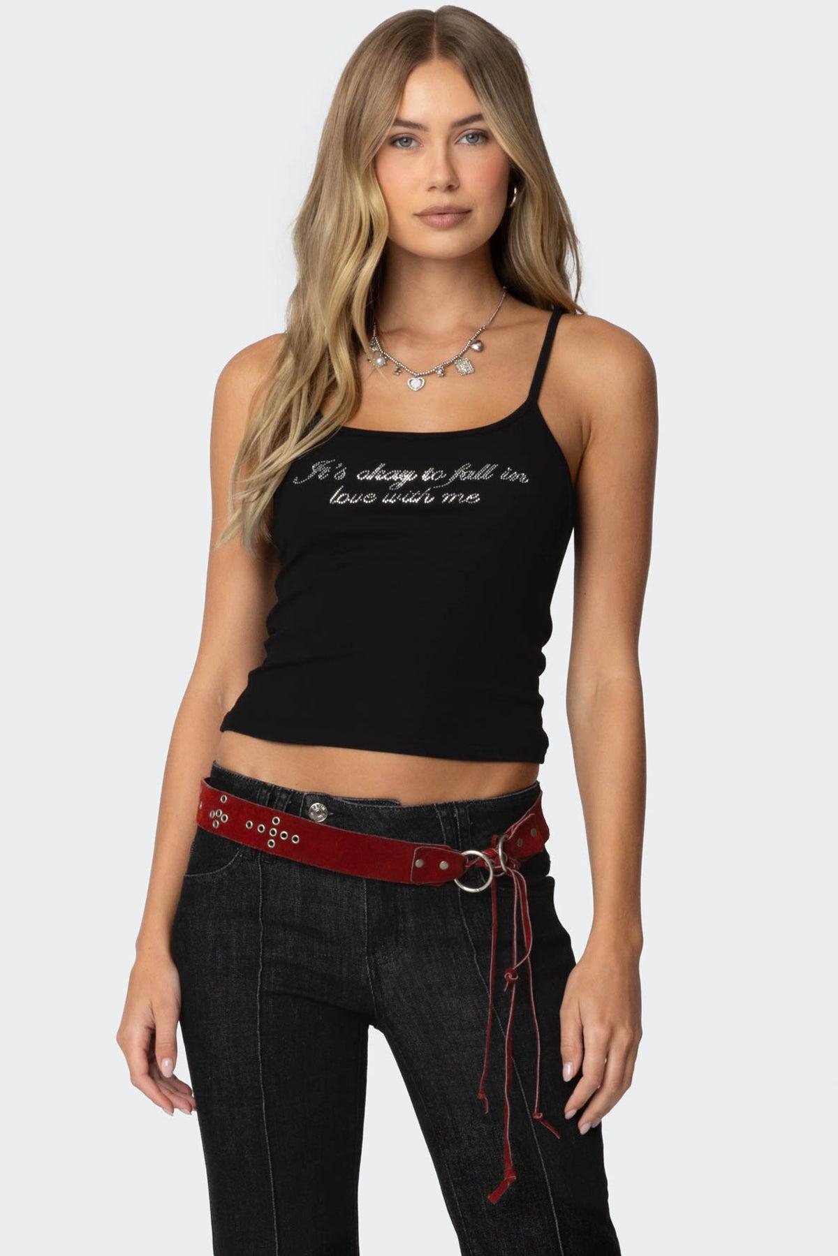 Fall In Love Rhinestone Tank Top Product Image