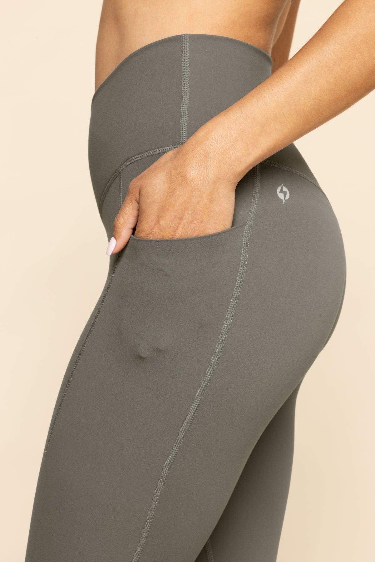 Crisscross Hourglass® Leggings with Pockets - English Ivy Product Image