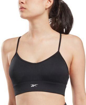 Reebok Womens Workout Ready Tri Back Medium Impact Sports Bra Product Image