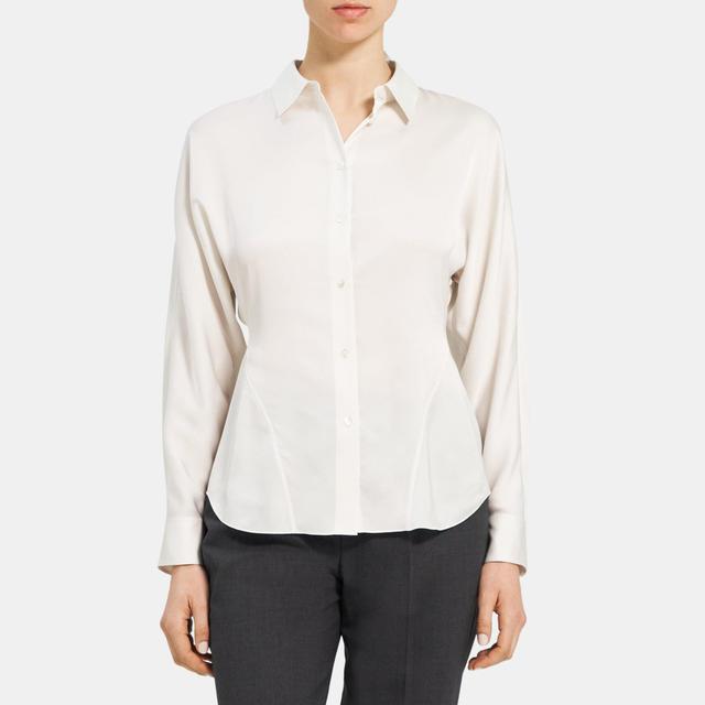 Recycled Satin Cinched Shirt | Theory Outlet Product Image