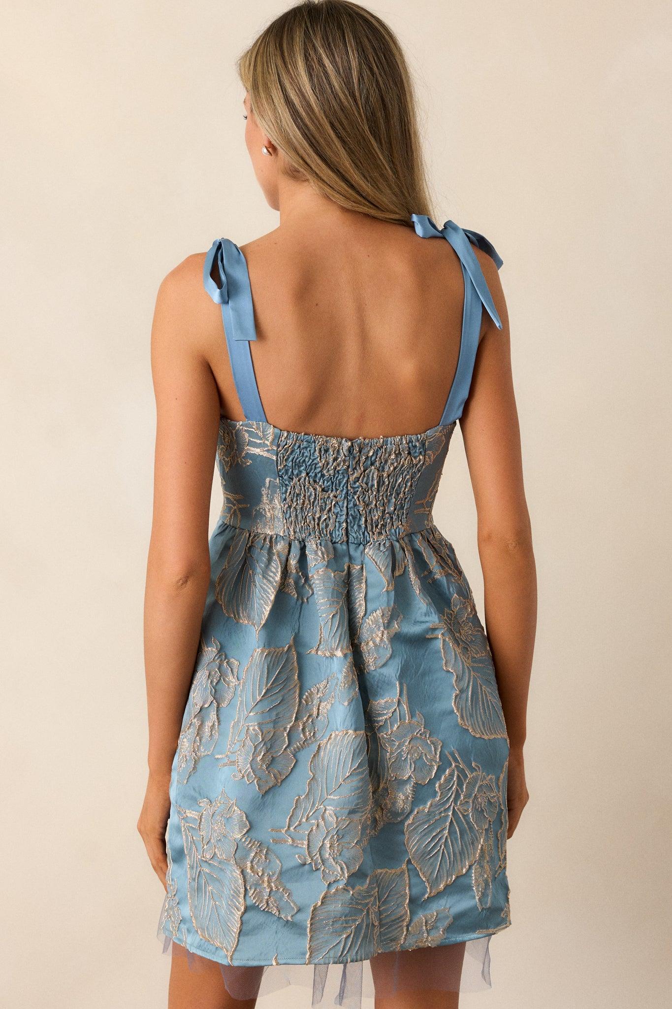 Feel the Magic Light Blue Bubble Mini Dress Product Image