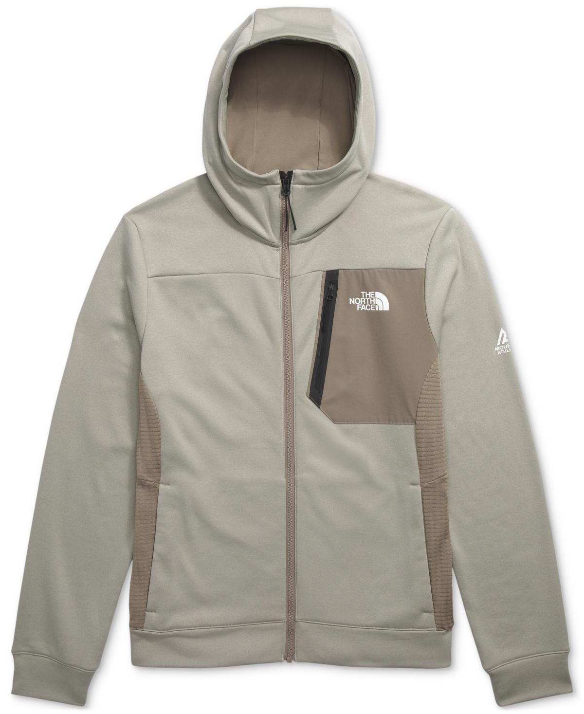 The North Face Mens Mountain Athletics Full Zip Fleece Jacket - Clay Grey Product Image