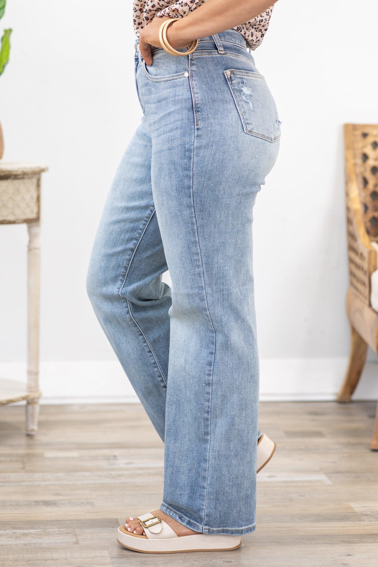 Judy Blue Light Wash Straight Leg Jeans Product Image