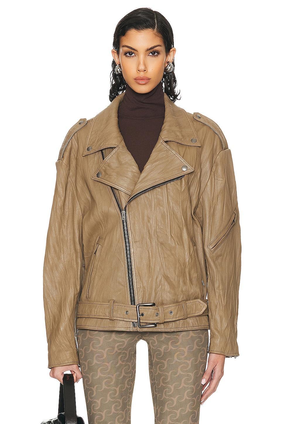 Acne Studios Oversized Leather Jacket Brown. (also in 36, 38). Product Image