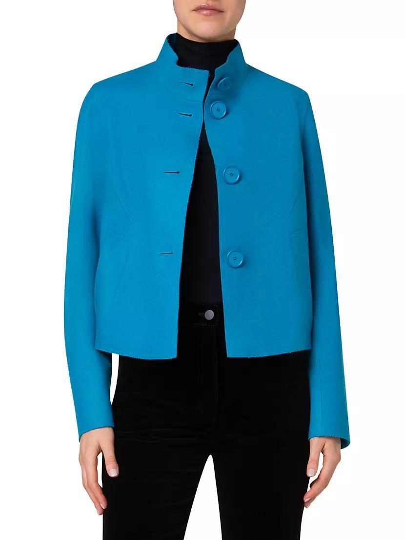 Wool-Blend Boxy Jacket Product Image