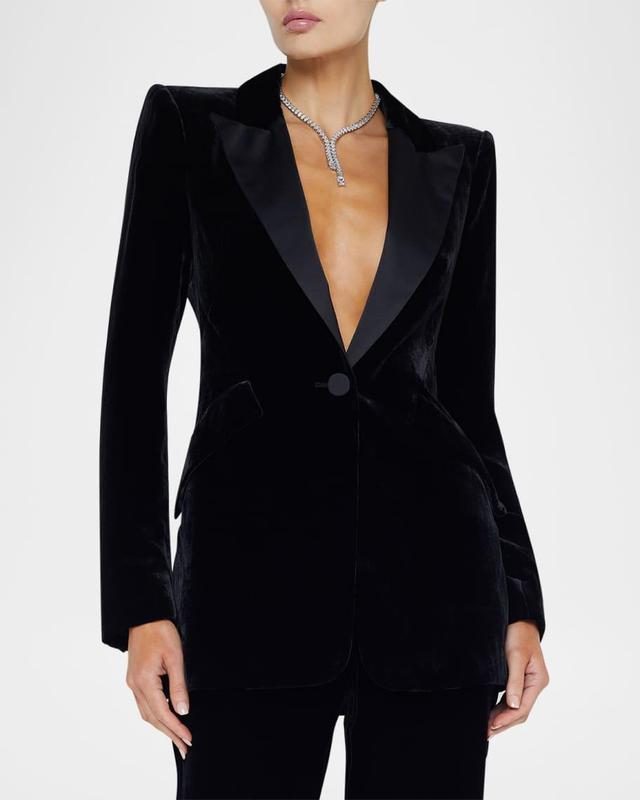 Sheila Structured Velvet Tux Blazer Product Image