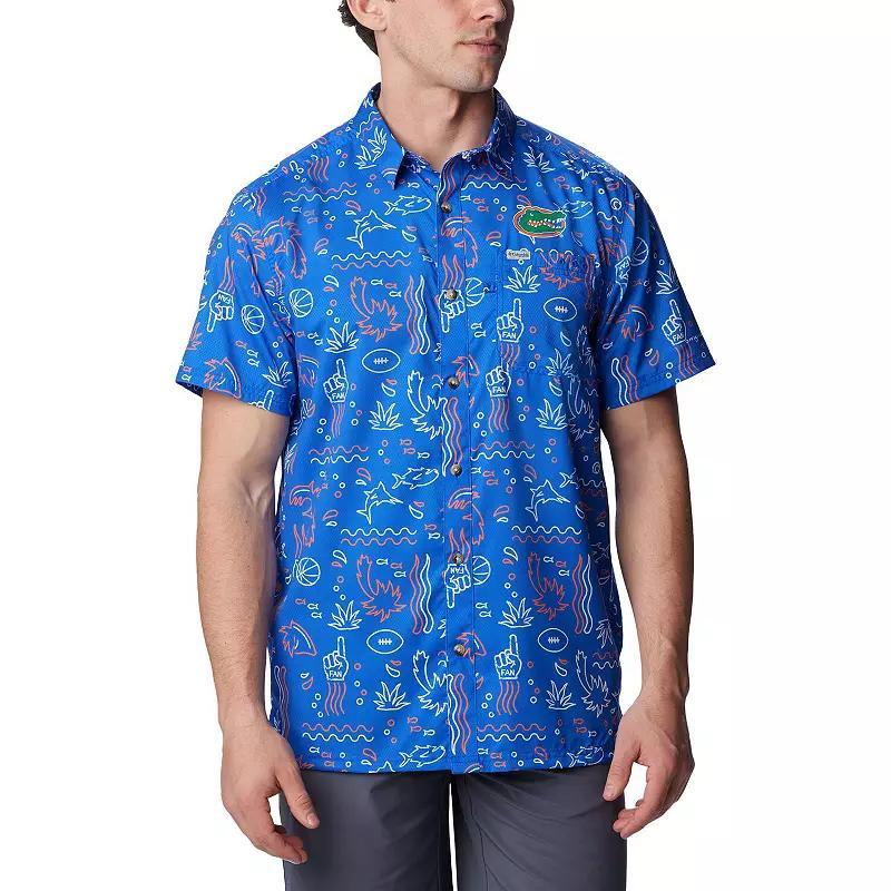 Mens Columbia Royal Florida Gators Super Slack Tide Omni-Wick Button-Up Shirt Product Image