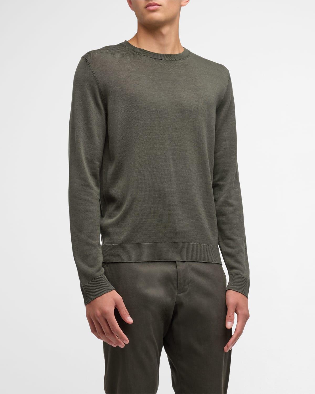 Mens Silk Crewneck Sweater Product Image