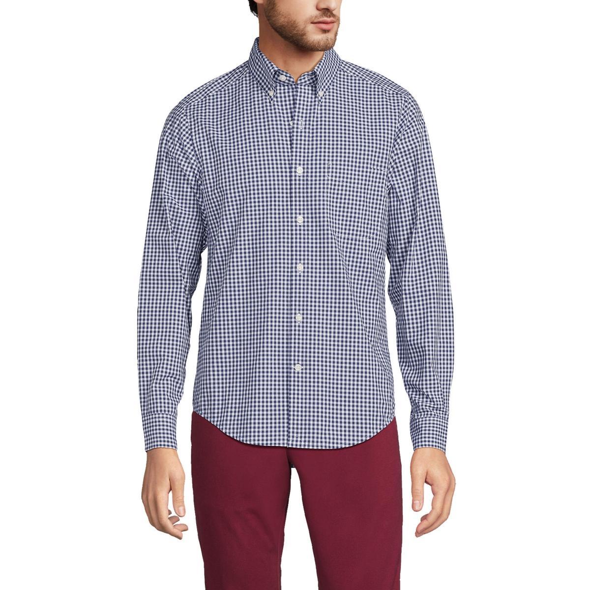 Lands End Mens Traditional Fit Essential Lightweight Poplin Shirt Product Image