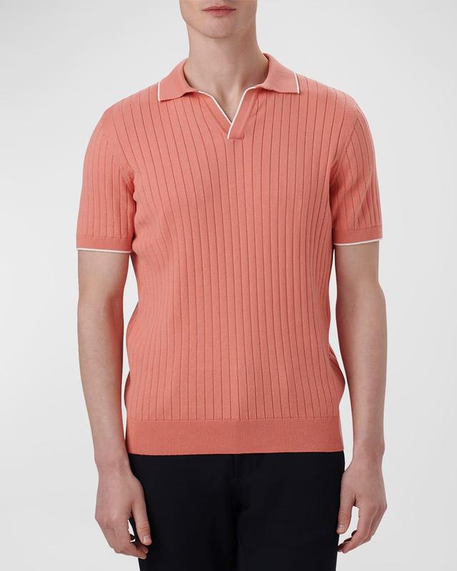 Mens Ribbed Sweater with Johnny Collar Product Image