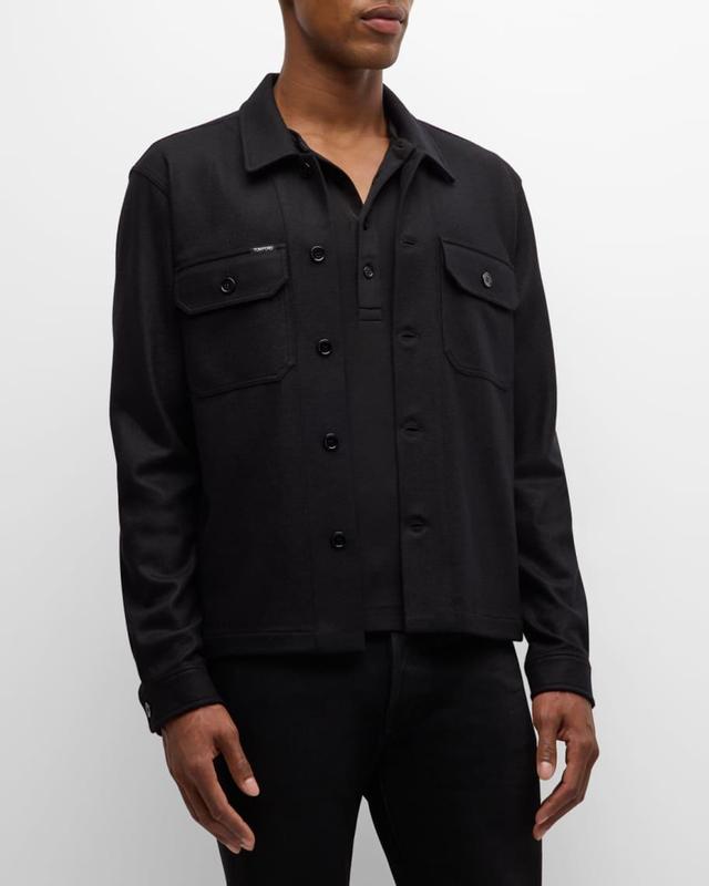 Mens Cashmere Button-Front Overshirt Product Image