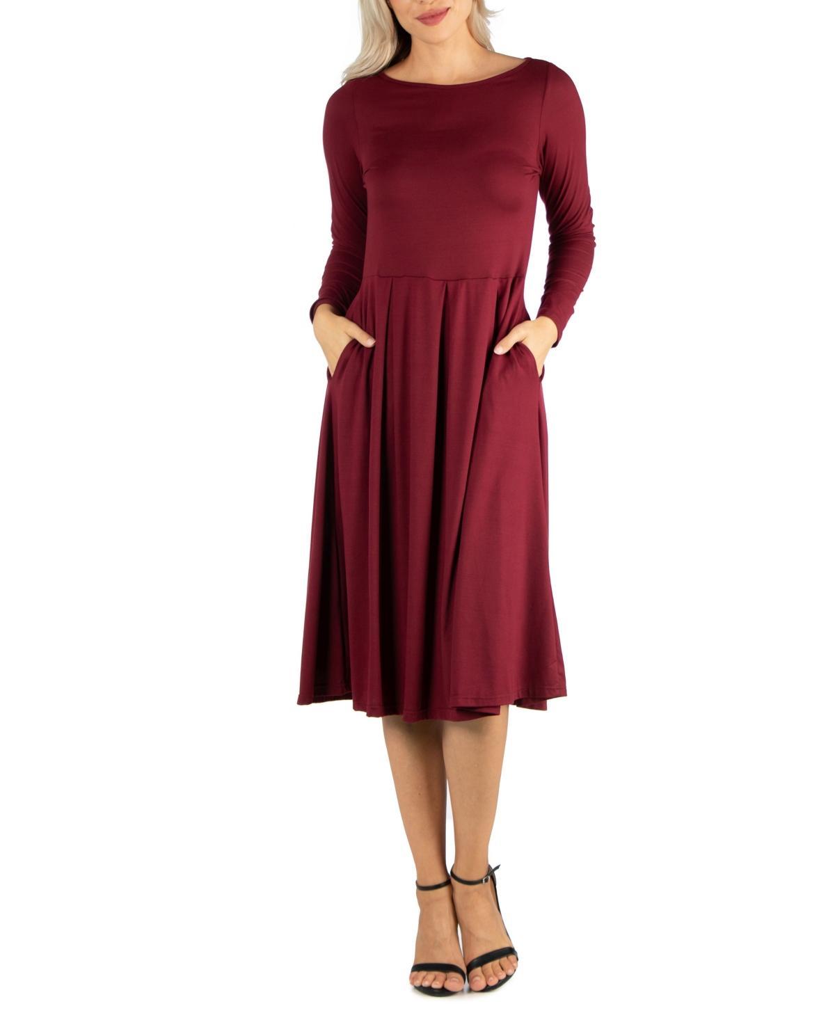 Womens Midi Length Fit and Flare Dress Product Image