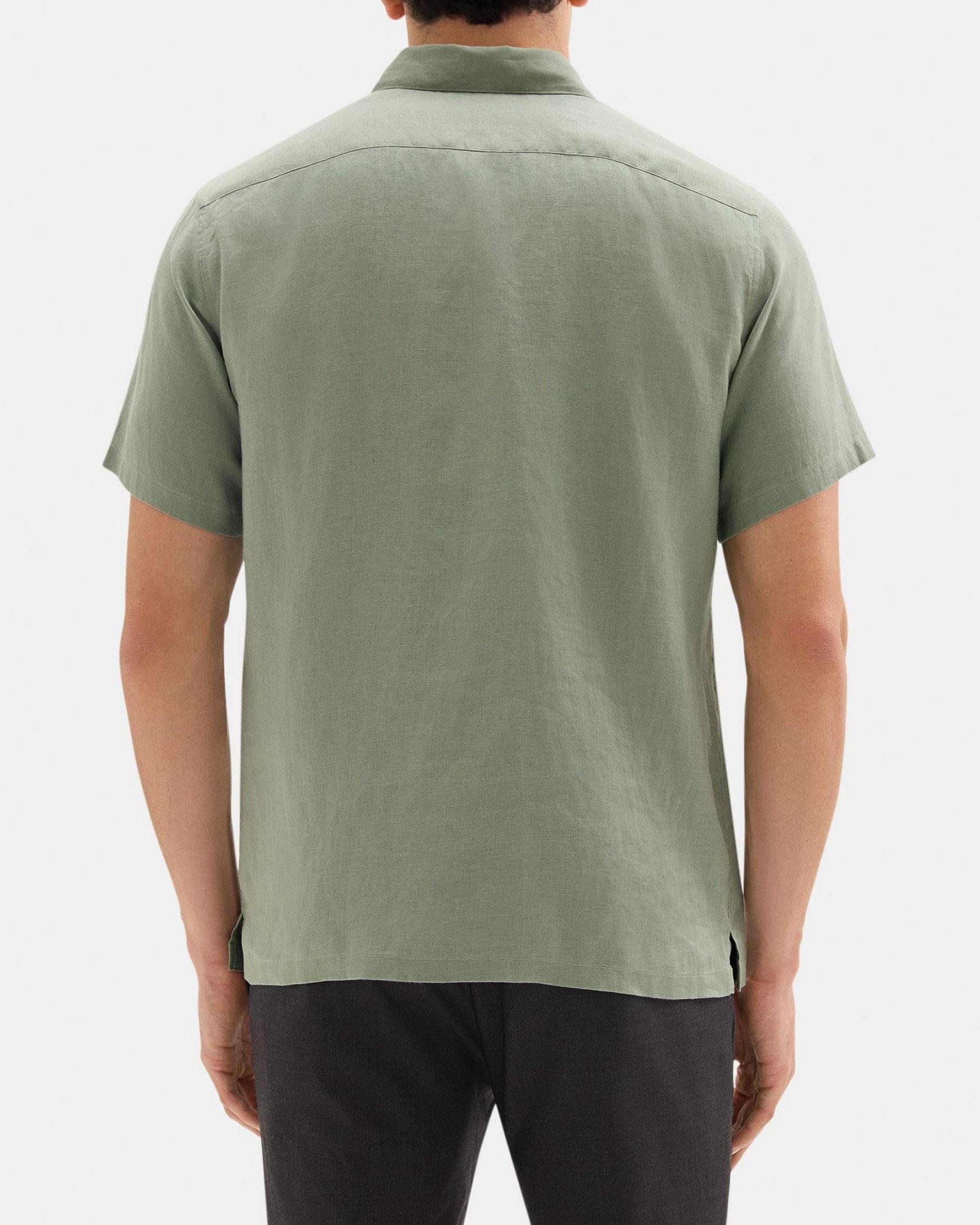 Standard-Fit Short-Sleeve Shirt in Linen Product Image