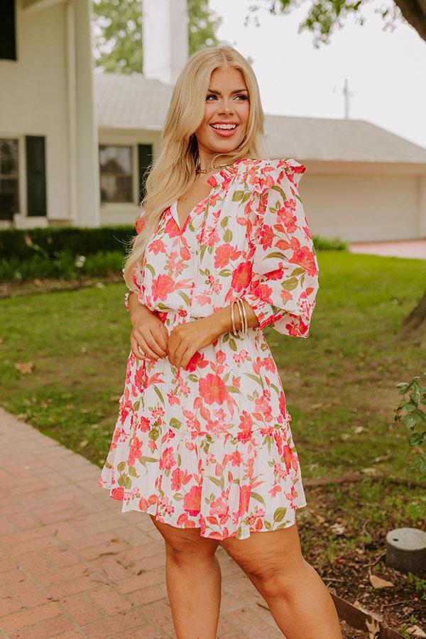 Grace Given Floral Dress In Ivory Curves Product Image