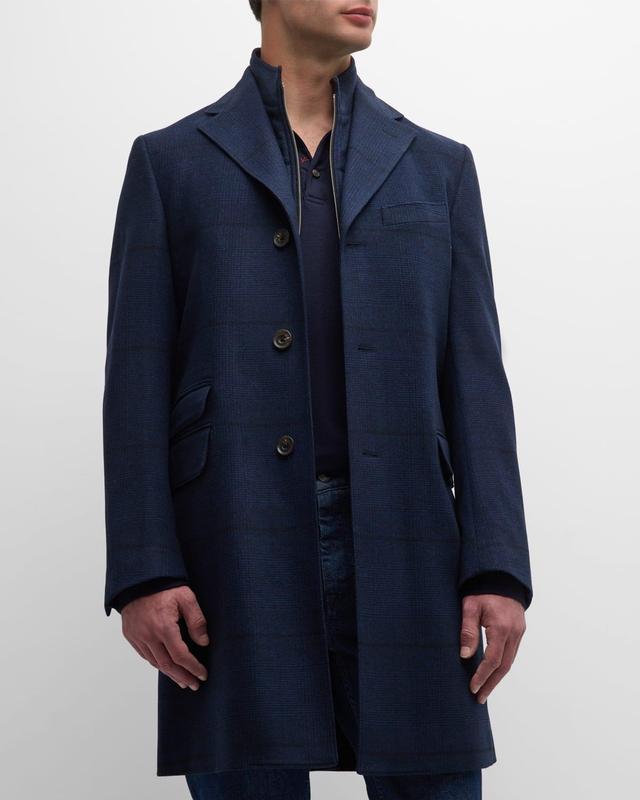 Mens Plaid Wool-Cashmere Topcoat Product Image