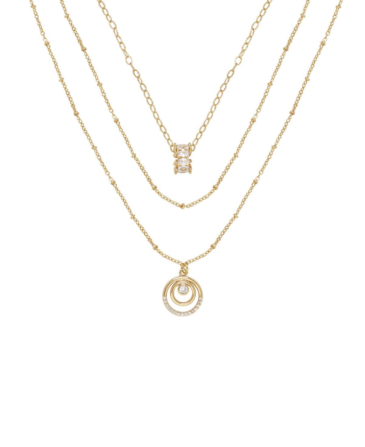 Ettika Circles of Cubic Zirconia Dainty Layered 18K Gold Plated Necklace Set Product Image