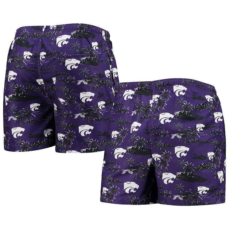 Mens FOCO Kansas State Wildcats Island Palm Swim Trunks Product Image