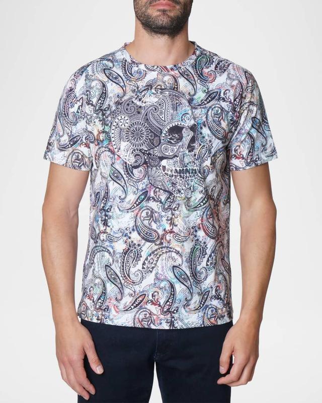 Men's Paisley Skull Graphic T-shirt Product Image