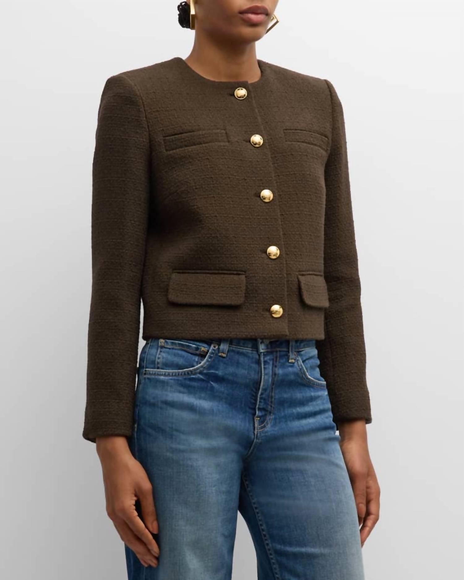 NILI LOTAN Paige Jacket In Espresso In Brown Product Image