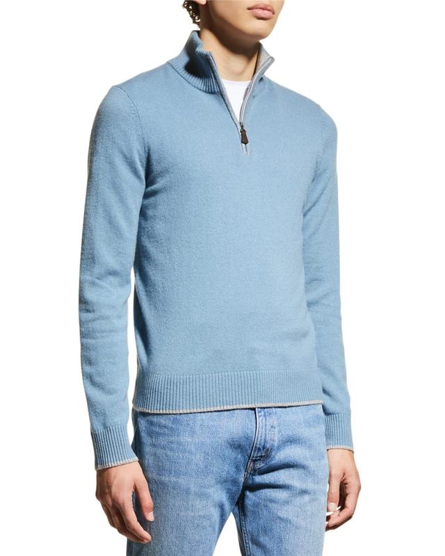 Mens Broadway Cashmere Quarter-Zip Sweater Product Image