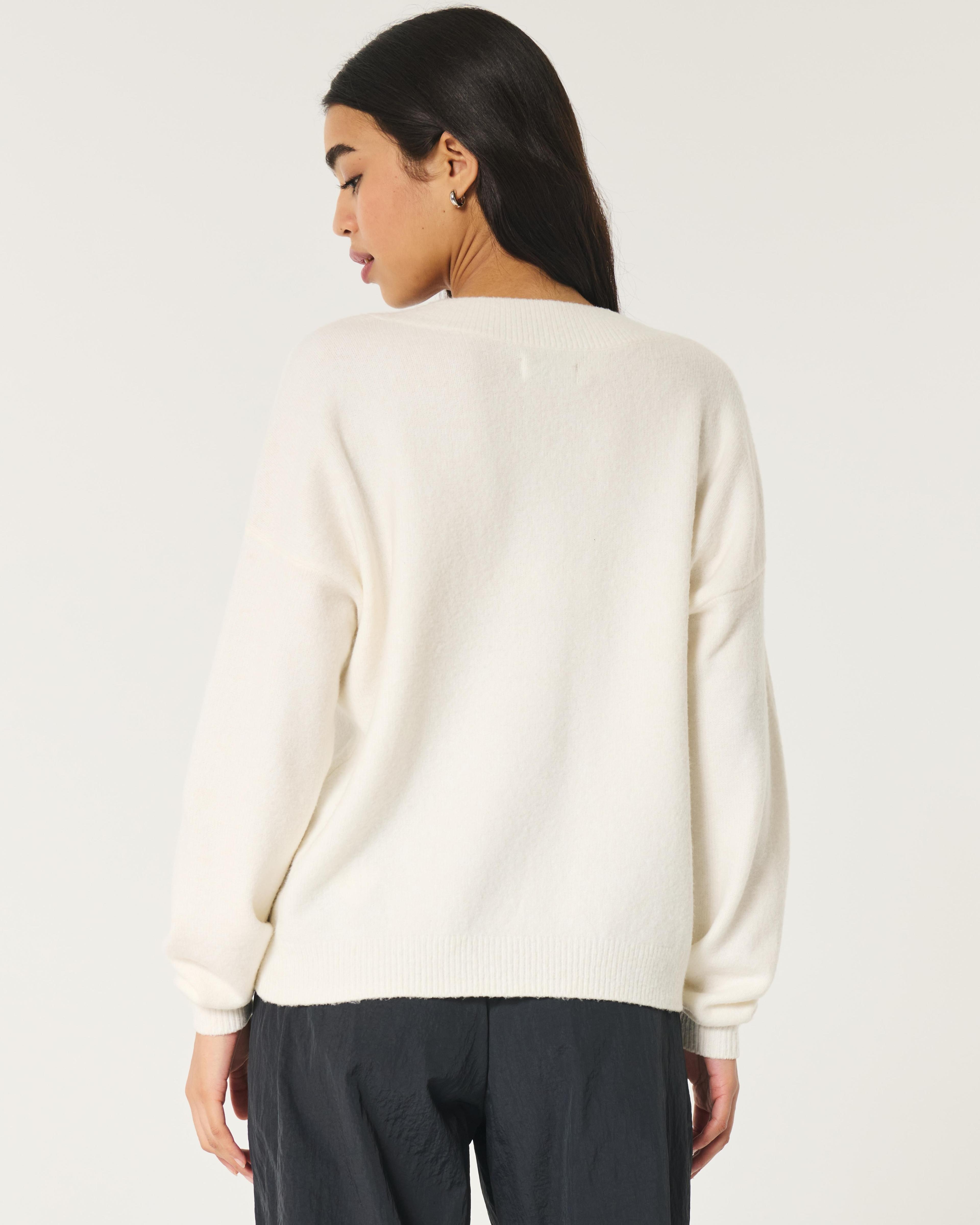 Hollister Comfy Cloud Oversized V-Neck Sweater Product Image