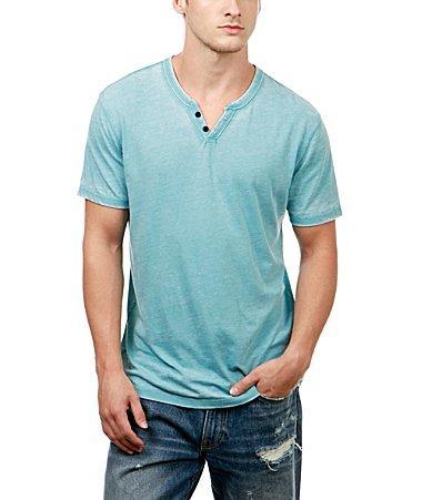 Lucky Brand Button Notch Neck T-Shirt Product Image