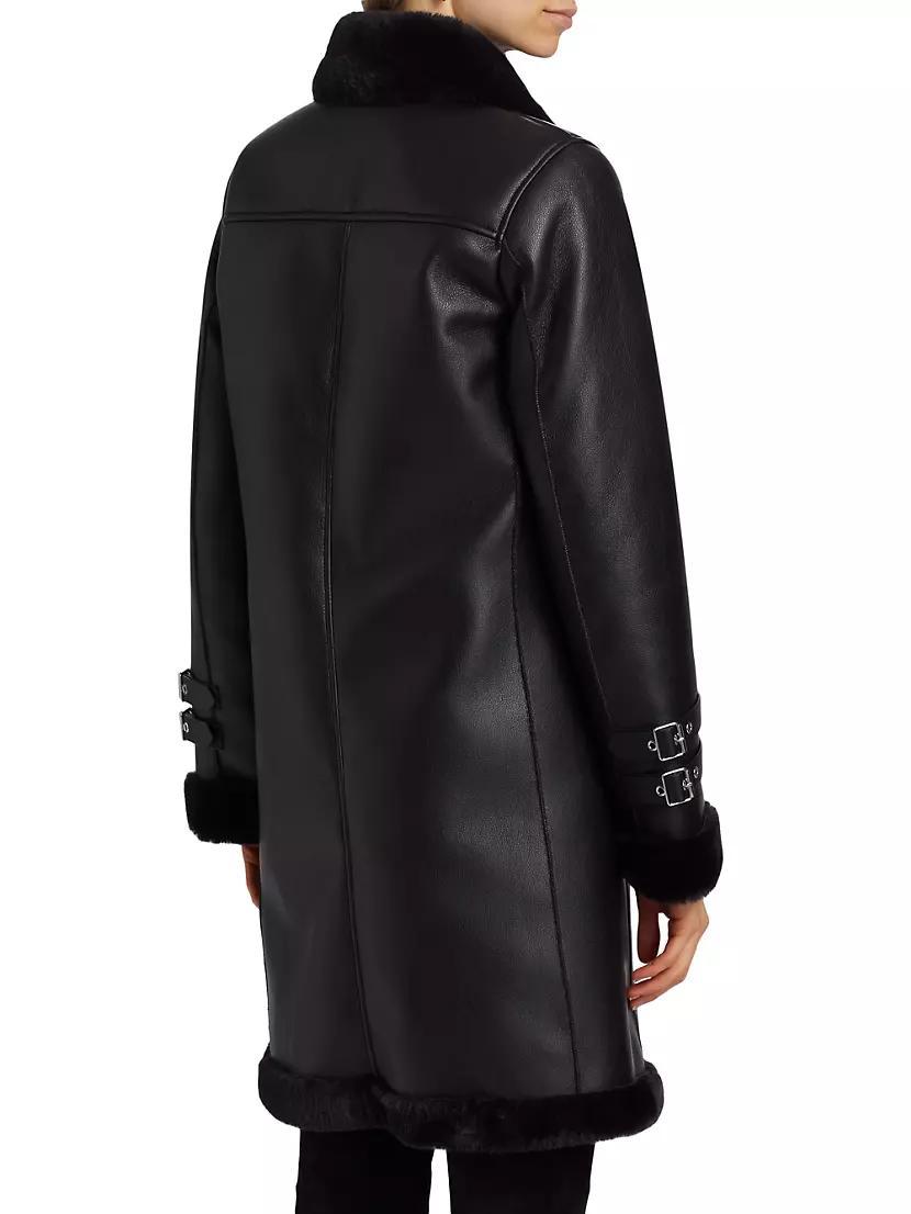 Carla Faux Leather & Fur Coat Product Image