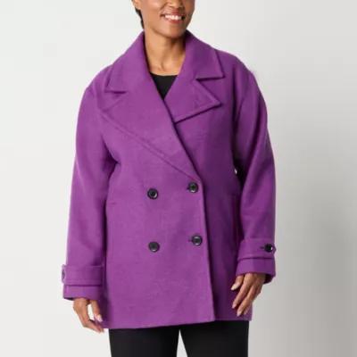 Liz Claiborne Twill Midweight Peacoat Product Image