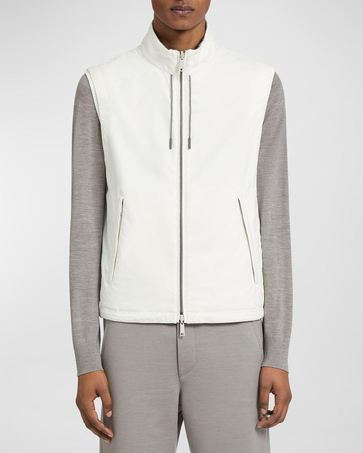 ZEGNA Men's Zephyr Reversible Zip-Up Vest  - WHT SLD Product Image