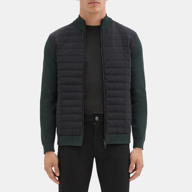 Stretch Viscose Zip Puffer Cardigan | Theory Product Image