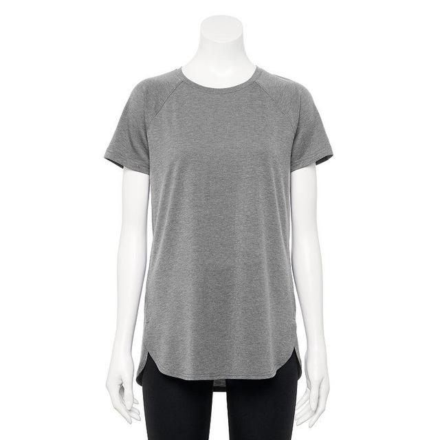 Womens Tek Gear High Slit Tunic Tee Grey Product Image