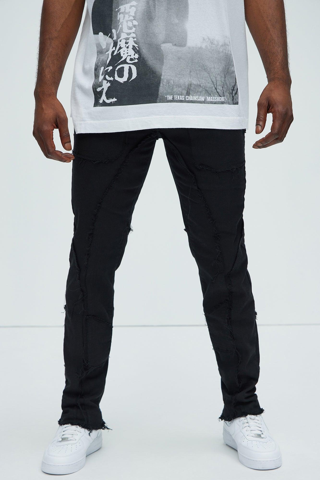 Speak Up Frayed Straight Pants - Black Product Image