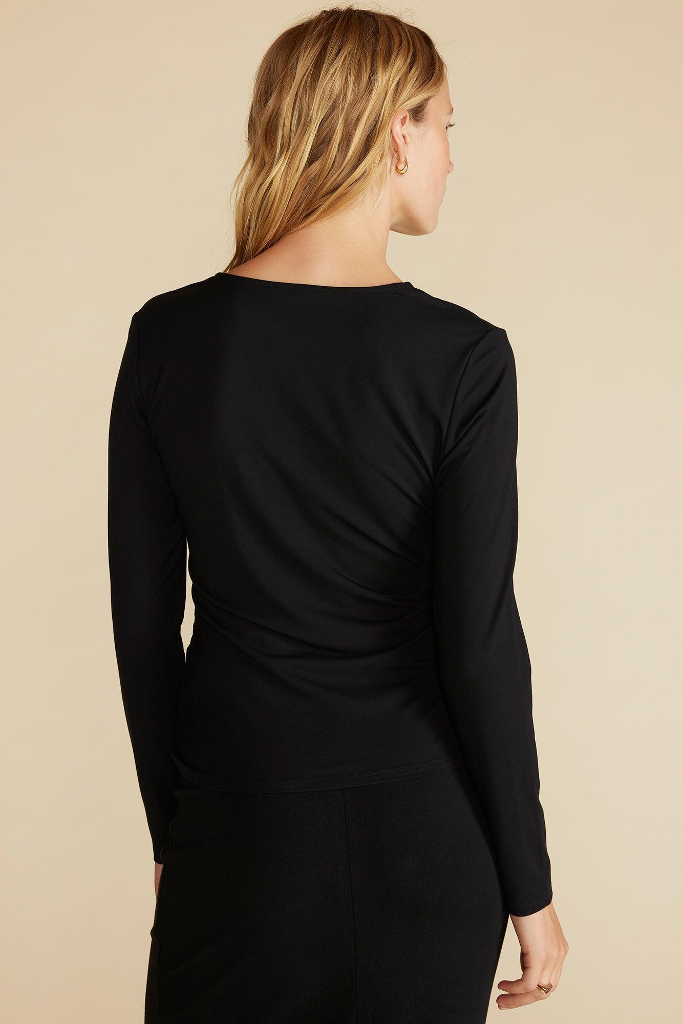 Elise Bamboo Knit Top - Black Product Image