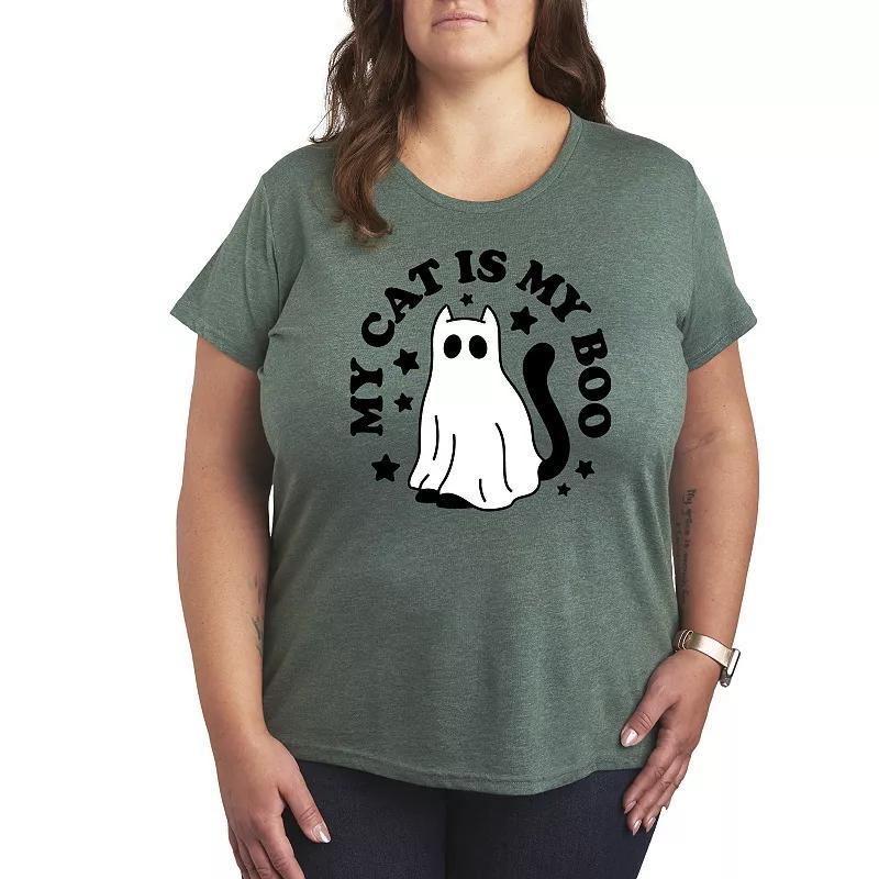 Plus Size My Cat Is My Boo Graphic Tee, Womens Product Image