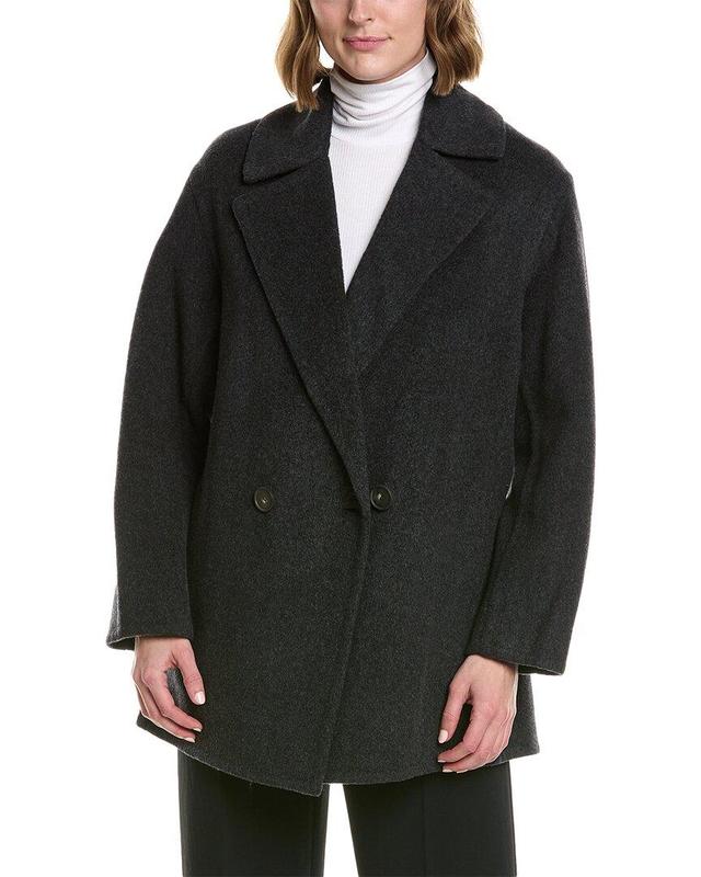 Fine Wool-blend Car Coat In Grey Product Image