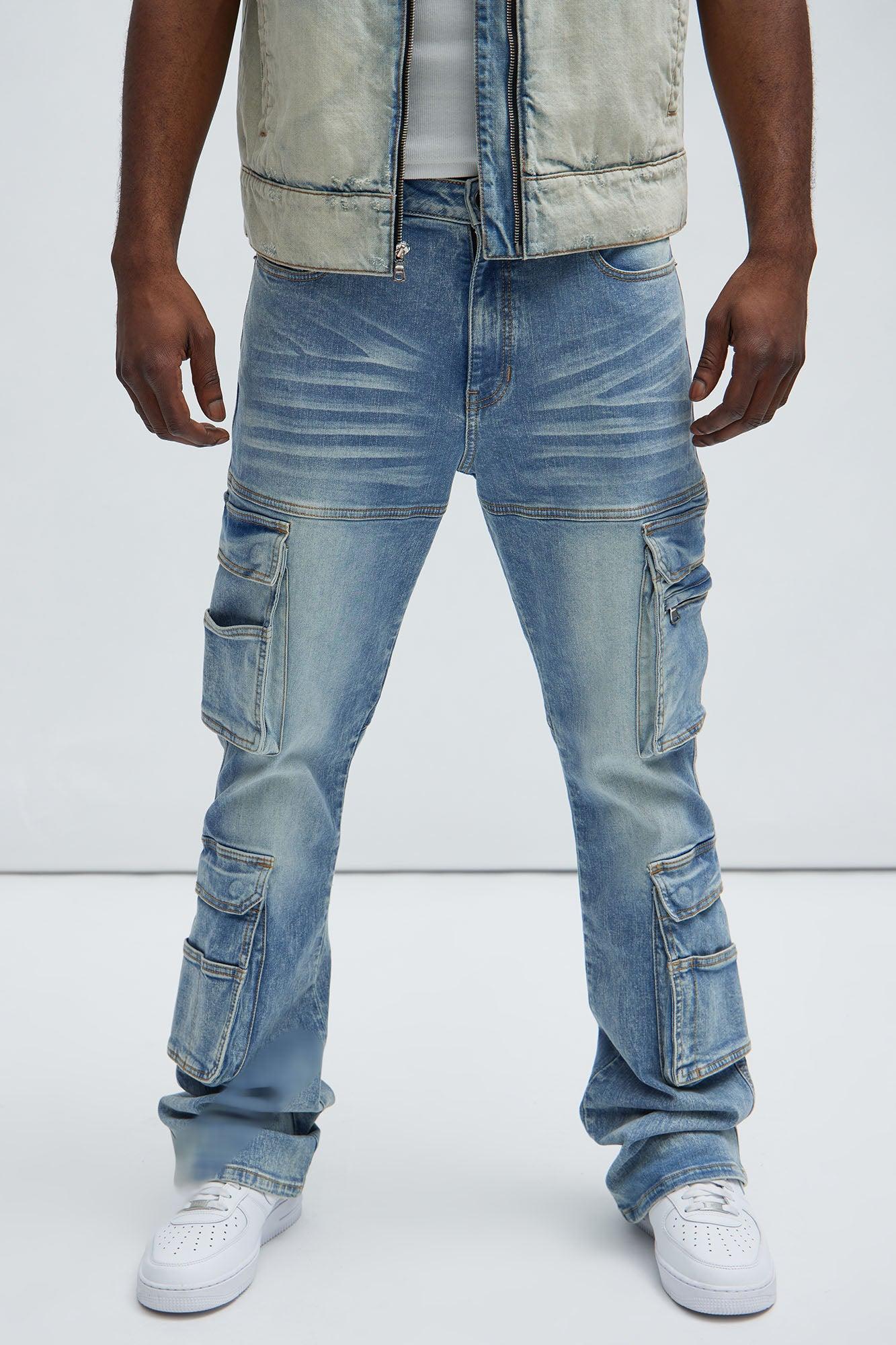 Romance Slim Stacked Flare Jeans - Light Blue Wash Product Image