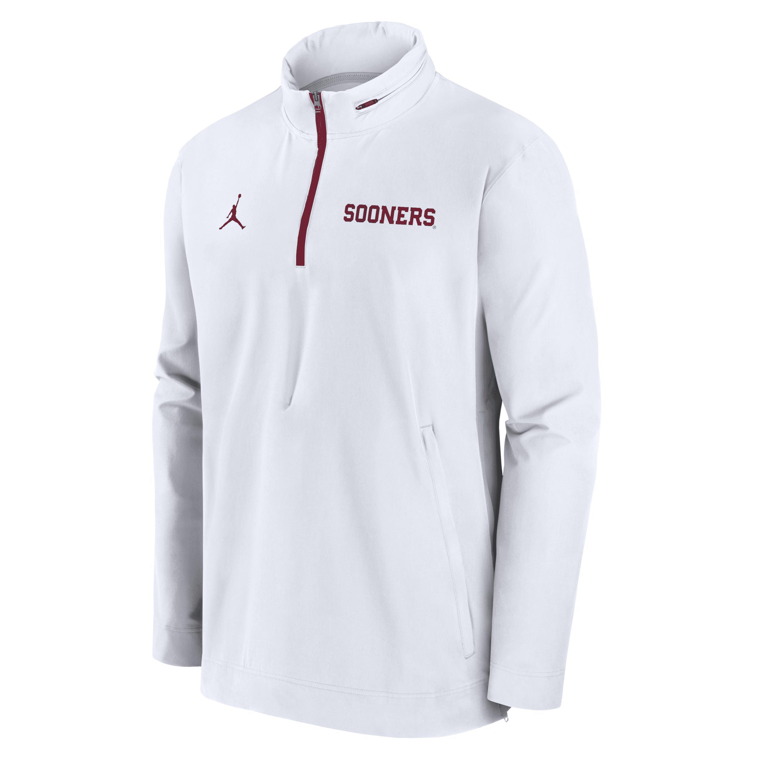 Oklahoma Sooners Sideline Coach Nike Men's College 1/2-Zip Hooded Jacket Product Image